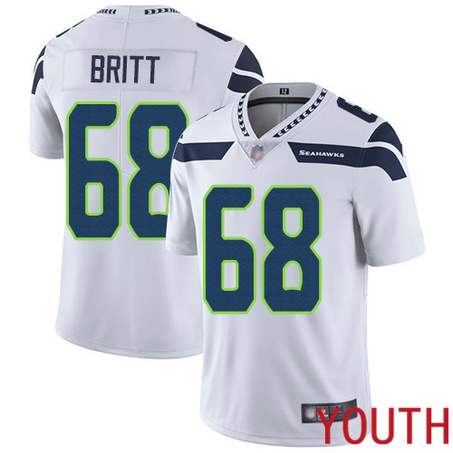 Seattle Seahawks Limited White Youth Justin Britt Road Jersey NFL Football #68 Vapor Untouchable